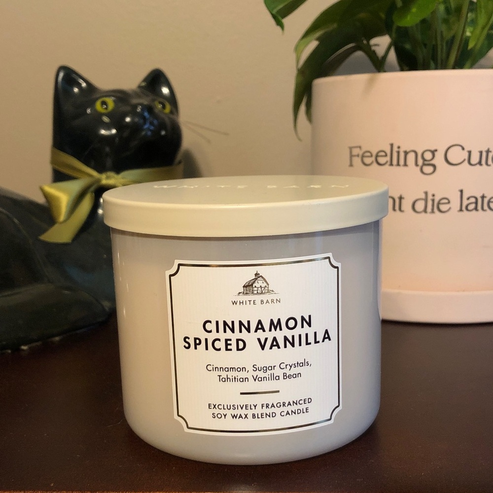 BATH & BODY WORKS Three Wick White Barn Cinnamon Spiced Vanilla Candle NEW